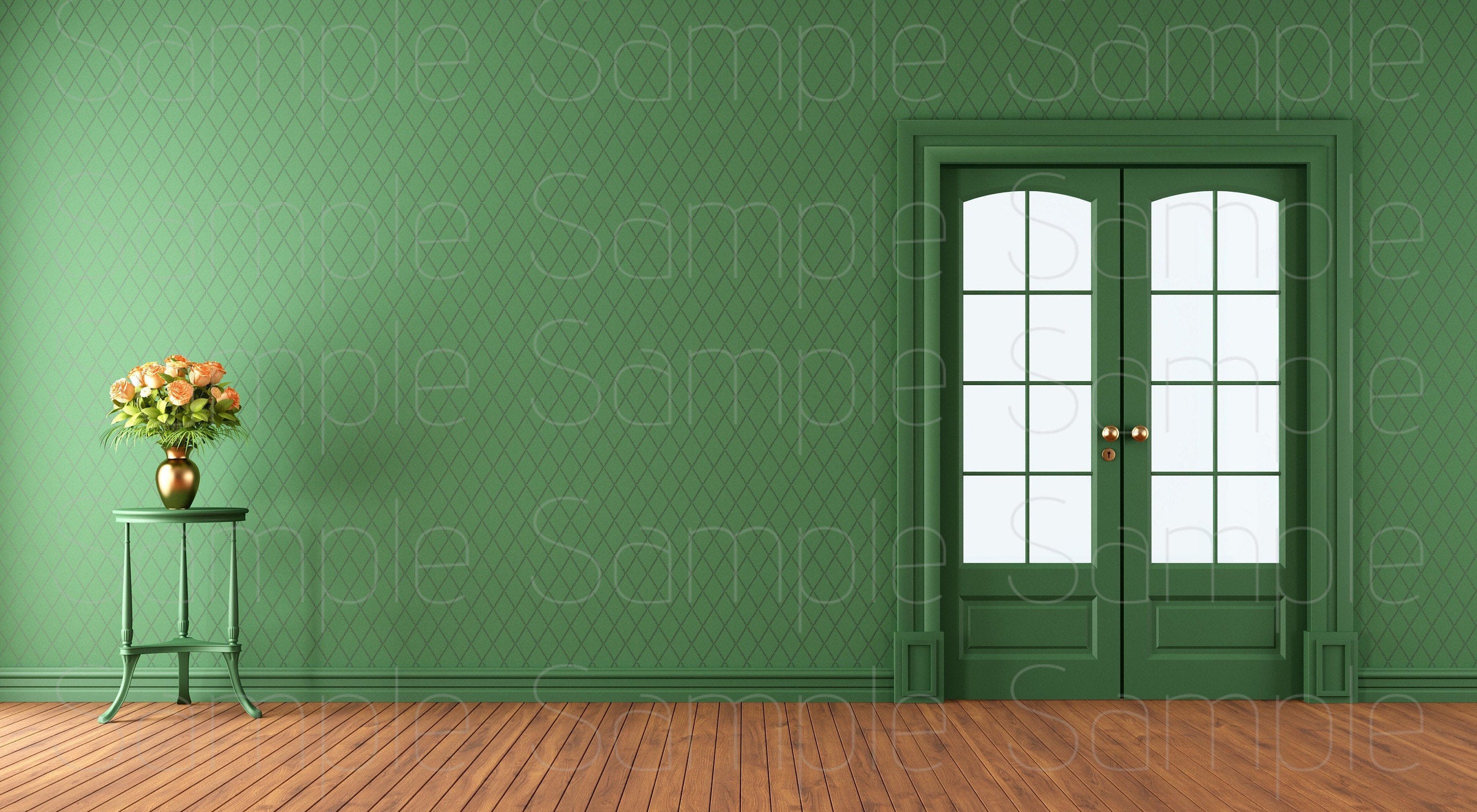 Background for Zoom Empty Room With Solid Green Wall - Etsy