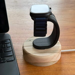 Handcrafted Wood Apple Watch Charging Stand – Black Walnut, Cedar, Maple