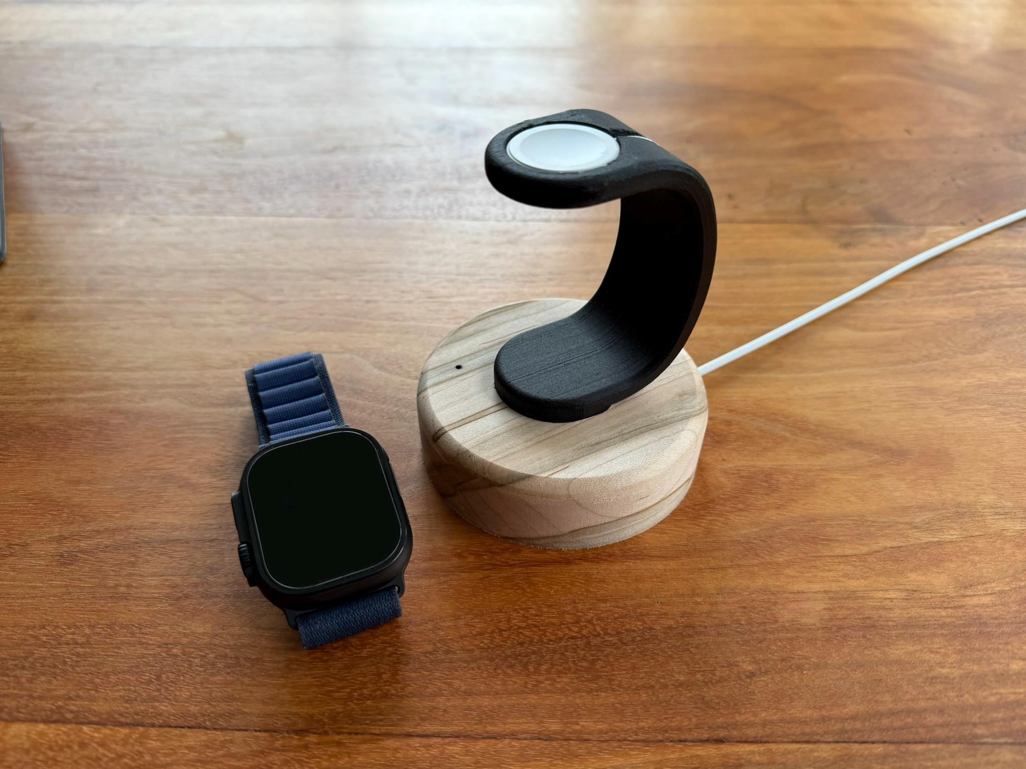Handcrafted Wood Apple Watch Charging Stand - Black Walnut, Cedar, Maple