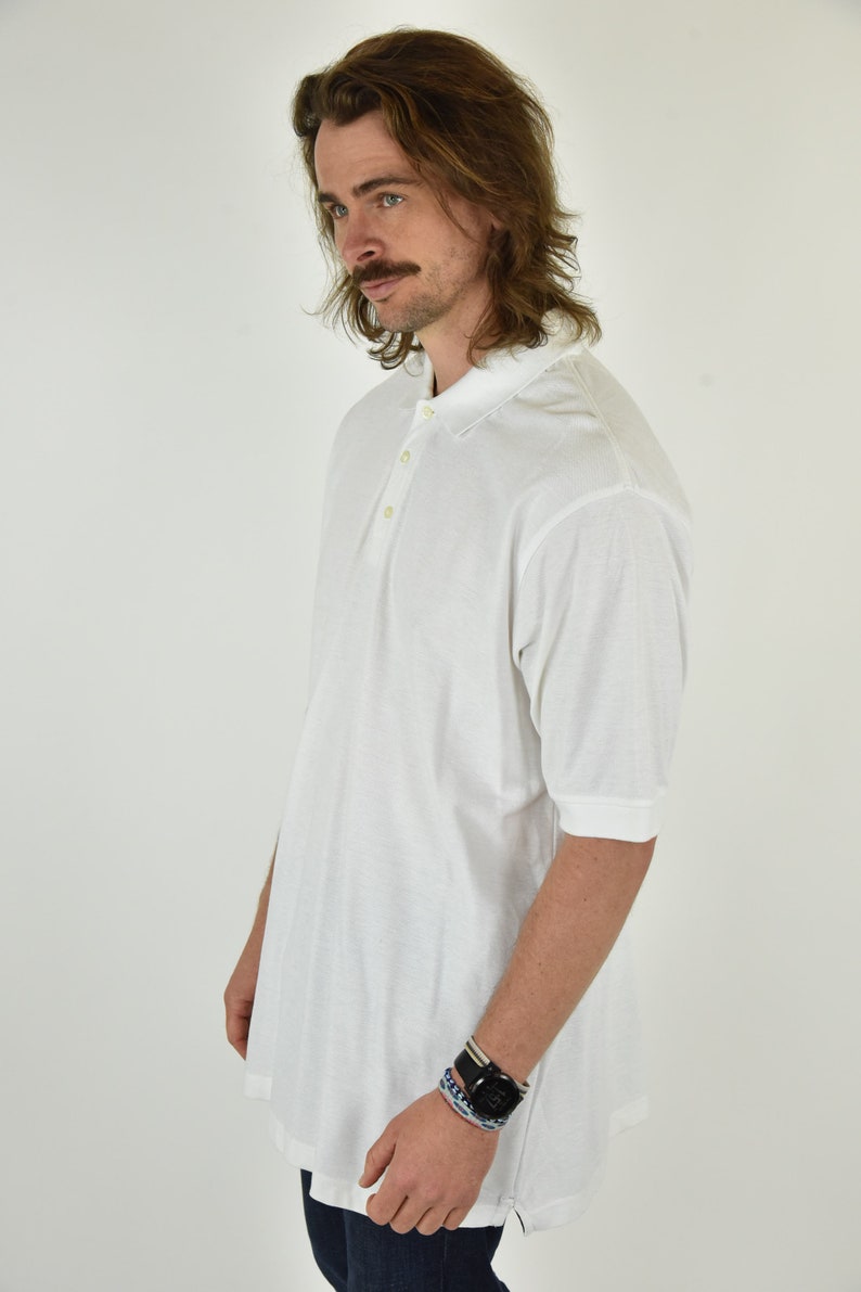 Vintage 90/'s Beverly Hills Polo Club White Polo Shirt Size XXL
