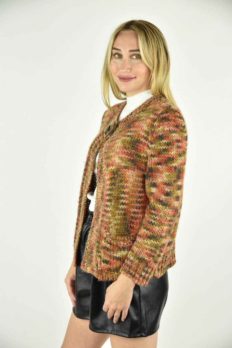 Vintage 90/'s Ruby Rd Orange Cardigan Size LG