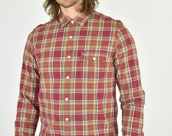 j crew boyfriend shirt in vintage red plaid