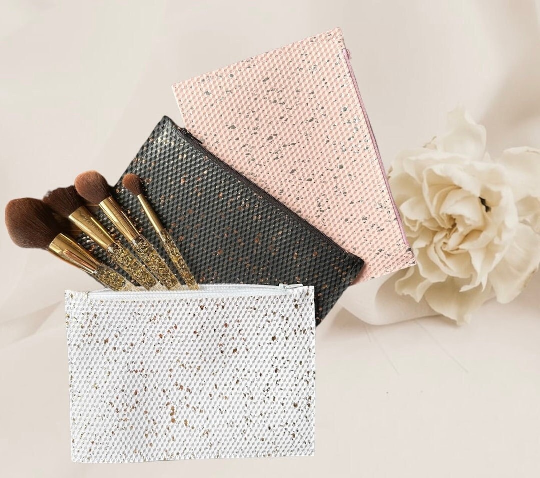 Makeup Bag Handmade Vegan Leather Cosmetic Bag Make up Bag Etsy