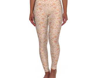 Leggings de yoga taille haute fleuris