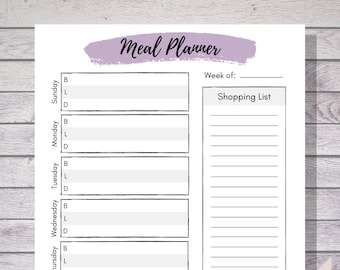Meal Plan Printable, Menu Plan Printable, Weekly Menu Planner, Printable Meal Plan, Weekly Meal Plan, Week Meal Plan, Weekly Meal Planner
