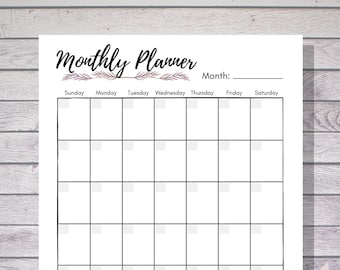 Monthly Planner, Calendar Printable, Printable Planner, Monthly Planner Page, Monthly Planner PDF, Monthly Printable, Monthly Schedule