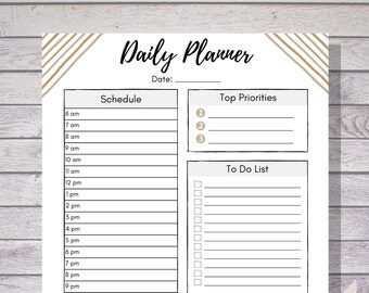Daily Planner Page, Printable Day Plan, Daily Planner Page, Day Planner By Hour, Daily Planner PDF, Hourly Daily Planner, Printable Planner