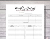 Monthly Budget Sheet, Digital Budget Sheet, Monthly Budget Plan, Budget Planner PDF, Printable Budget Kit, Monthly Planner, Budget Tracker