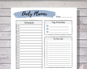 Daily Planner Page, Printable Day Plan, Daily Planner Page, Day Planner By Hour, Daily Planner PDF, Hourly Daily Planner, Printable Planner