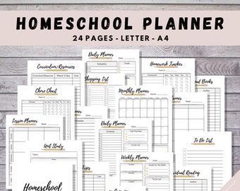 Homeschool Planner, Printable Homeschool, School Planner, Homeschool Pages, Lesson Planner PDF, School Planner Pages, Homeschool Lessons