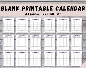 Blank Calendar, Calendar Printable, Printable Planner, Monthly Planner Page, Monthly Planner PDF, Monthly Printable, Monthly Schedule