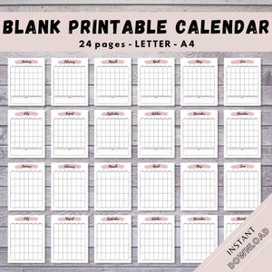 Blank Calendar, Calendar Printable, Printable Planner, Monthly Planner Page, Monthly Planner PDF, Monthly Printable, Monthly Schedule