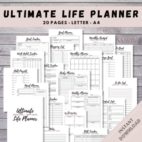 Ultimate Life Planner, Life Planner Digital, Ultimate Life Binder, Printable Life Plan, Planner Life Binder, Printable Planner