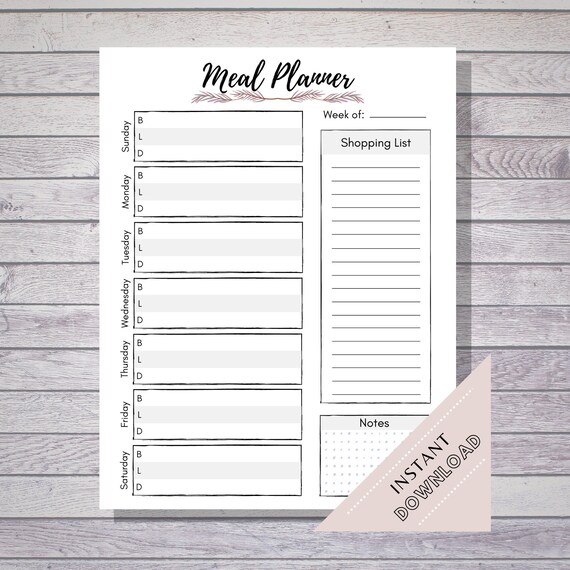 Meal Plan Printable, Menu Plan Printable, Weekly Menu Planner, Printable Meal Plan, Weekly Meal Plan, Week Meal Plan, Weekly Meal Planner