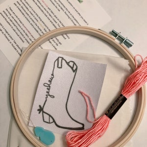 Yeehaw Cowboy/girl Boot Beginner Embroidery Kit