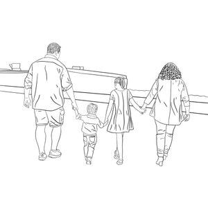 Aangepast digitaal portret / illustratie van fotocadeau voor familie en vrienden afbeelding 2