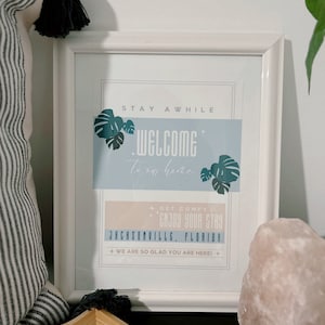 Guest Welcome Sign Editable Digital Print