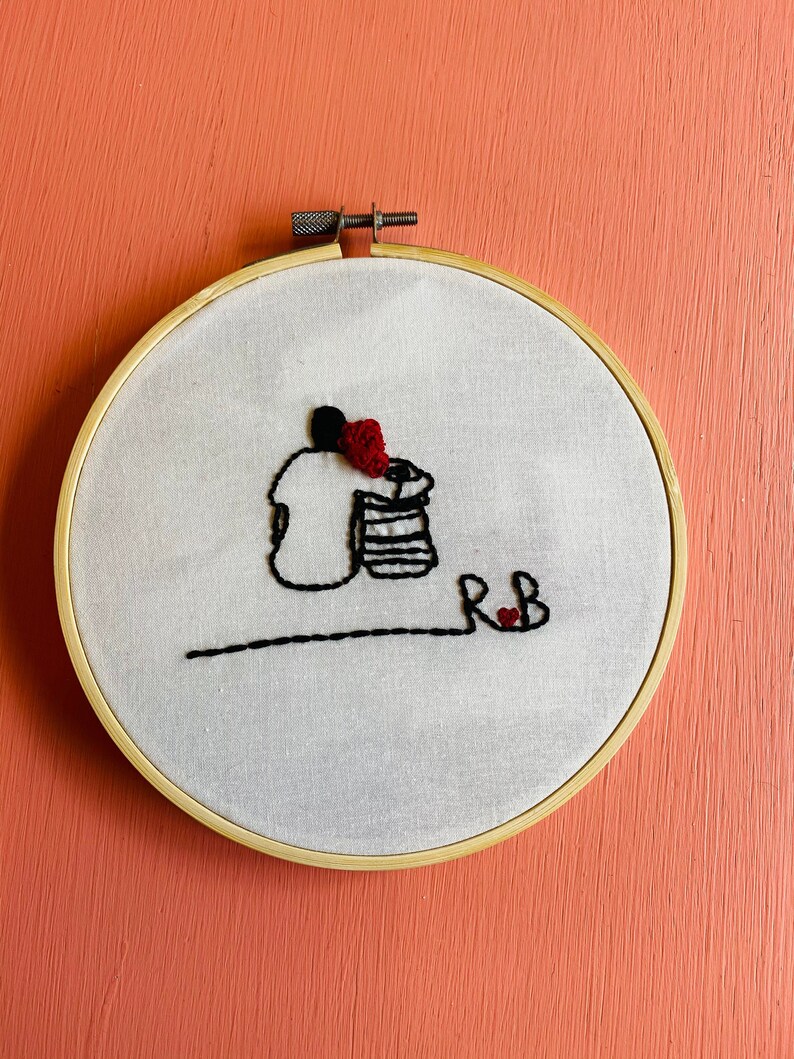 Beginner Initials Couple sitting Embroidery Kit