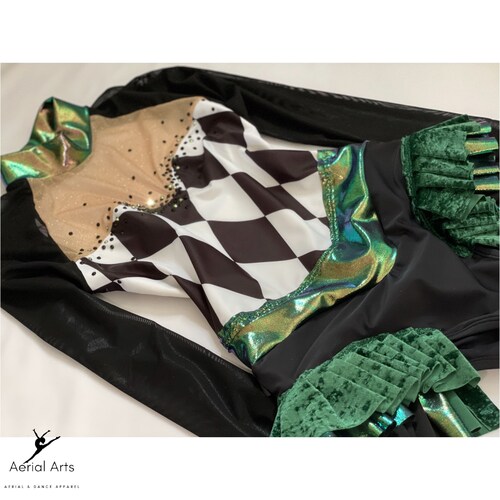 Aerial Dance Acro Circus Costume Bodysuit Leotard Harlequin Etsy