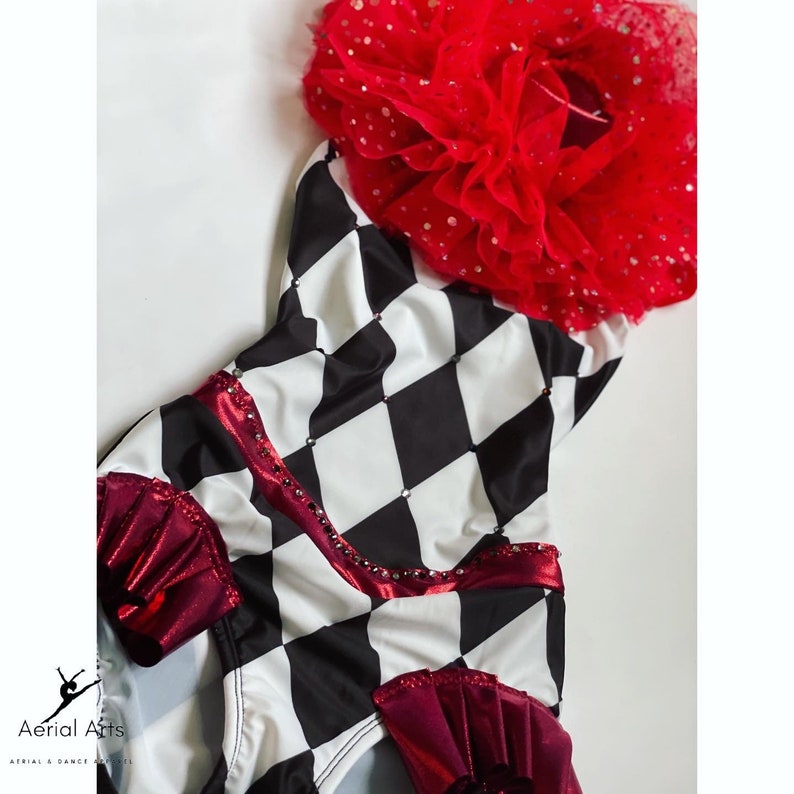 CUSTOMISABLE Circus Costume Bodysuit Harlequin With Neck Etsy