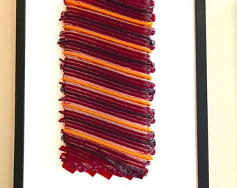 Fused Glass Wall Art: Red & Orange Modern Sculpture, Handmade