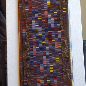 Large Tapestry Abstract Fused Glass Wall Art: 18&quot; X 9.25&quot;, Modern Glass Wall Art, Minimalist Art, Glass Sculpture Wall Art