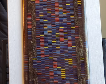 Large Abstract Fused Glass Wall Art: Modern Minimalist Sculpture (18" x 9.25")