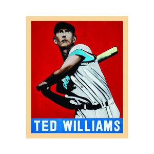 Ted Williams Card Leaf Fine Art Print - Limitierte Auflage 10/10 des internationalen Künstlers Rody Sakr