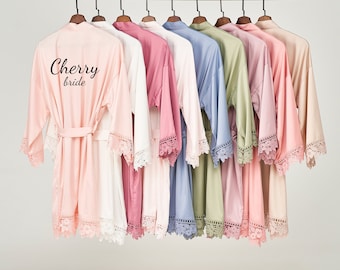 Bridesmaid Robes Personalized, Lace Bridesmaid Robe, Bridesmaid Gift, Customized Robes, Bridal Party Robes, Bridesmaid Proposal Gift
