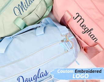 Monogrammed duffel bag, personalized overnight bag, kids travel bags, ballet sports sleepover daycare bag, birthday present, dance bag