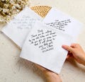 Elegant Embroidered Wedding Handkerchief, Wedding Napkins, Father of The Bride Gift, Groomsmen Gift, Pocket Square, Mother in Law Gift