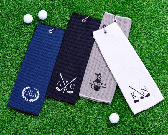 Personalized Embroidered Golf Towel, Monogrammed Golf Towel, Custom Golf Towel, Groomsmen Gifts, Fathers Day Gift, Groomsmen