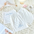 Mrs. Pajama with Embroidered Detailing for Bride, Bridal Shower Outfit & Engagement Gift, Bride Pajamas, Mrs. Pajama, Bridal Shower Outfit product logo