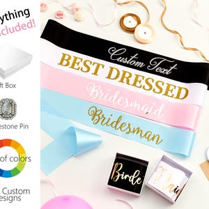 Personalized name Sash, Custom Wedding Sash, Personalized Sash for Wedding, Baby Shower, Graduation, Birthday, Bachelorette