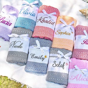 Personalized Beach Towel Gift, Bachelorette Party Favor, Wedding Gifts, Turkish Beach Towel, Gift For Her, Wedding Gift, Bridesmaid Gift