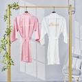 Silk Bridesmaid robe gifts white bridal robe for Wedding custom satin robes bridesmaid proposal Mother of the bride Bridesmaid bridal robe product logo