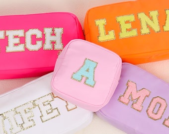 Makeup bag- Travel Bag- Bag with Patch- Customized Bag- Nylon Pouch Bag- Bags for patches- Toiletry Bags- Travel Bag- Nylon Pouch Bags