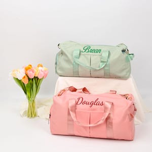 Bolsa de lona con monograma, bolsa de gimnasio, bolsa de viaje personalizada, bolsa de fin de semana, bolsa de viaje con monograma, bolsa de viaje, bolsa de lona para niños, bolsa imagen 6