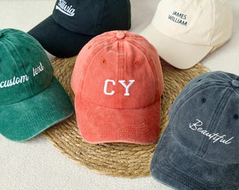 Cappelli ricamati personalizzati, berretto da baseball personalizzato, berretto da baseball vintage, berretto da camionista personalizzato, regalo personalizzato, berretto da papà personalizzato, regalo di compleanno