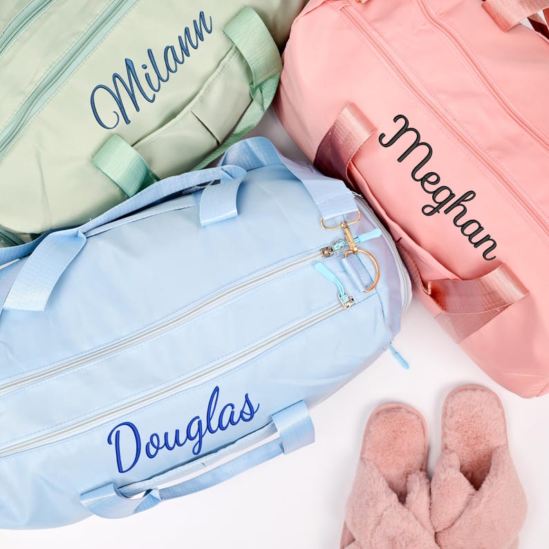 Bolsa de lona con monograma, bolsa de gimnasio, bolsa de viaje personalizada, bolsa de fin de semana, bolsa de viaje con monograma, bolsa de viaje, bolsa de lona para niños, bolsa imagen 9