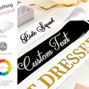 Personalized Birthday name Sash, Custom Graudation Sash, Custom Birthday Sash, Custom Bachelorette Sash, Custom Wedding Sash, Prom Sash
