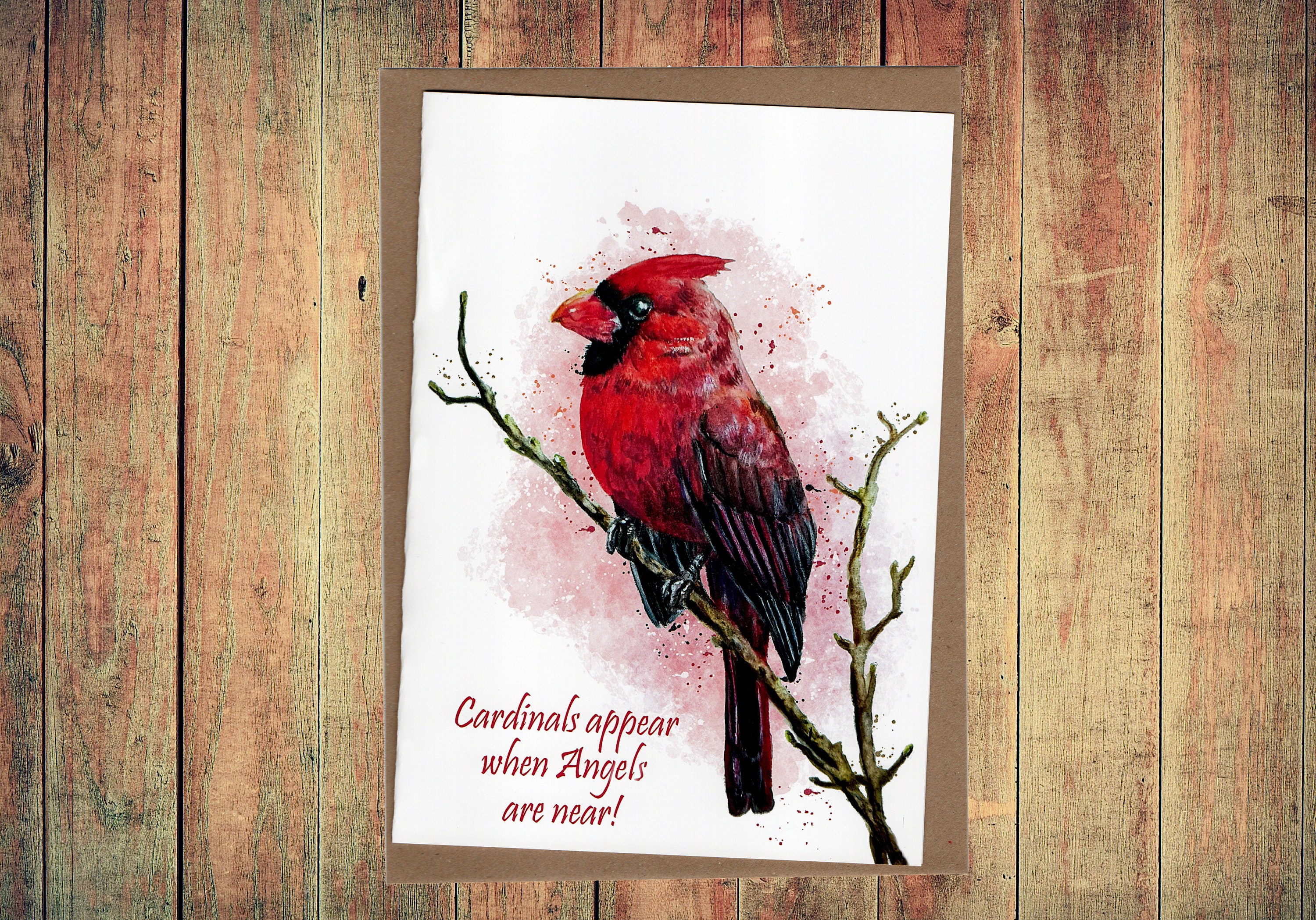 Cardinal Card Memorial Card Cardinal Print Bird Etsy