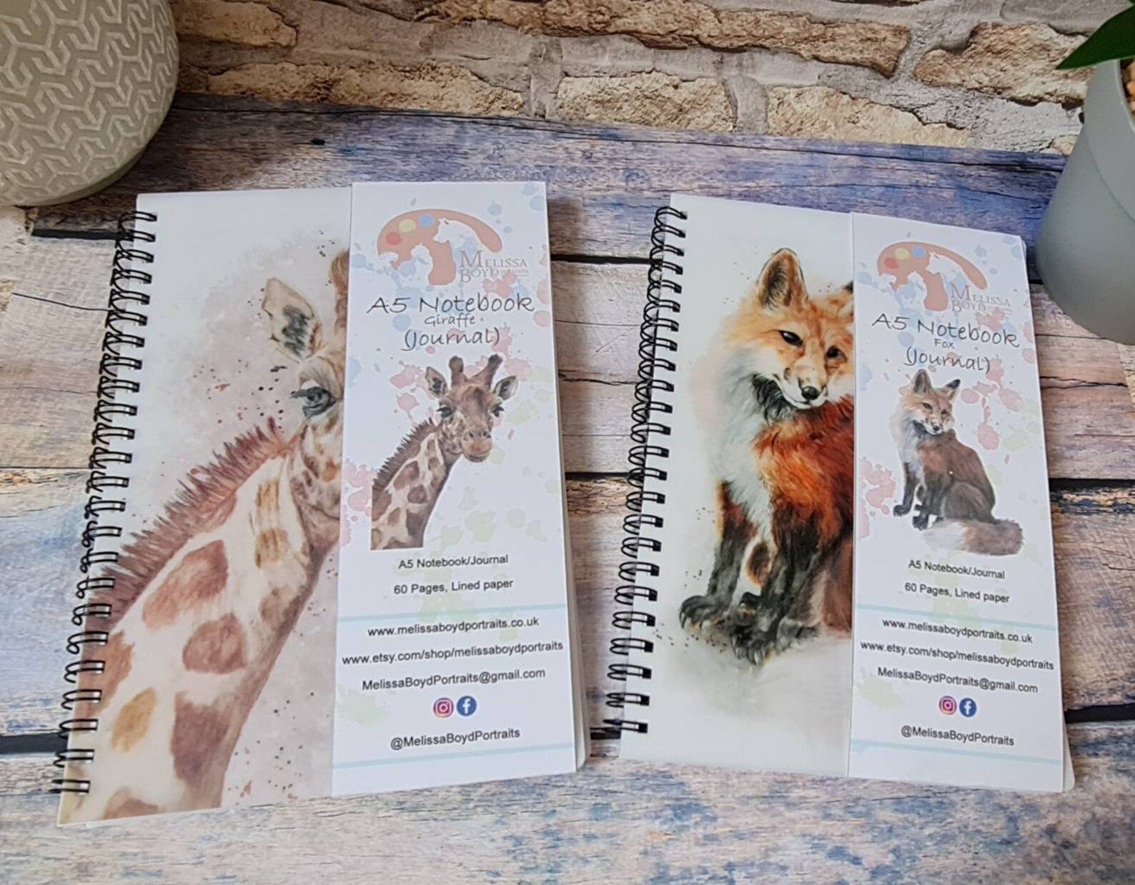 Giraffe Notebook A5 Animal Notepad Giraffe Art Print | Etsy