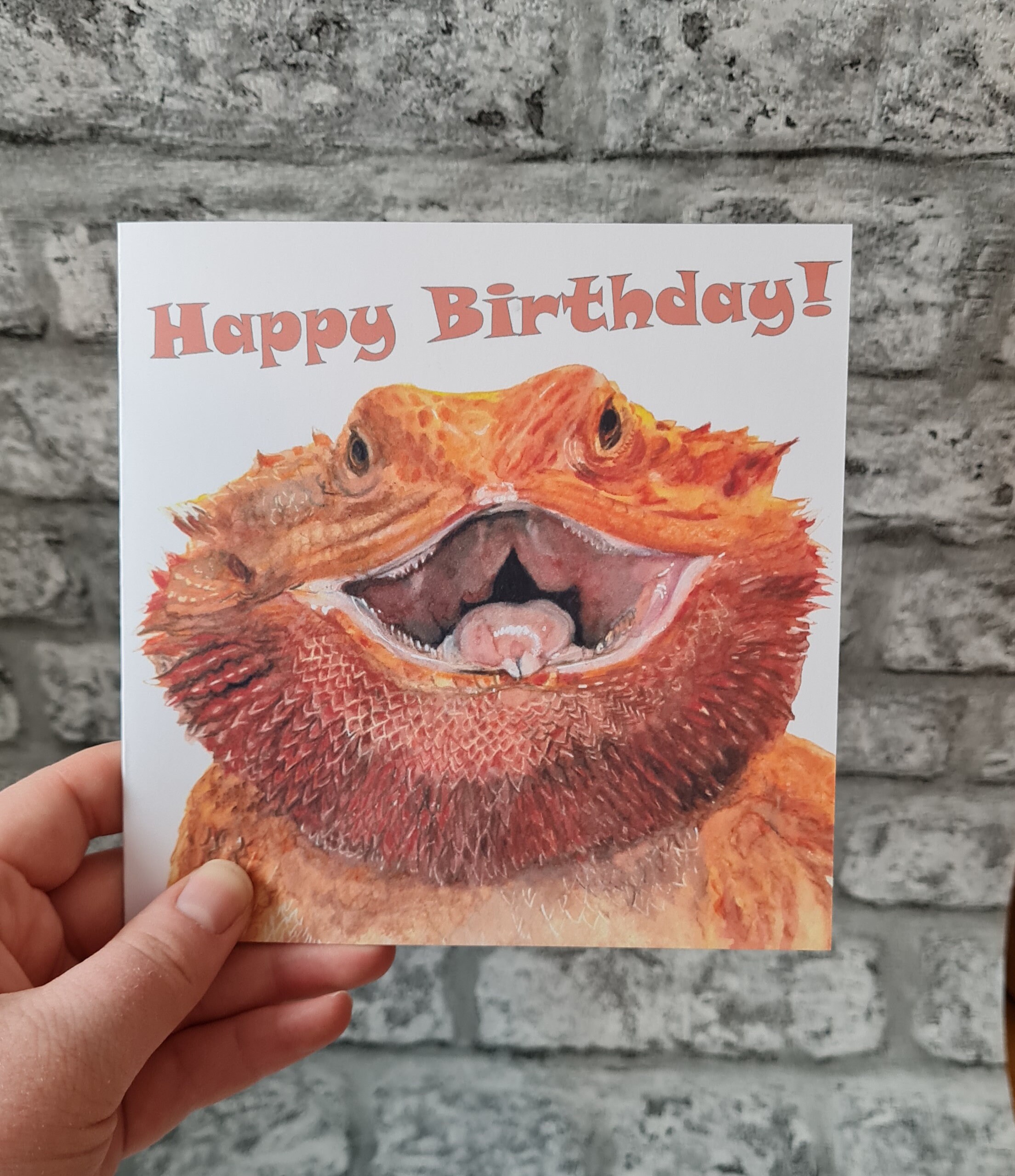 Bearded Dragon Card Reptile Birthday Card Animal Card | Etsy