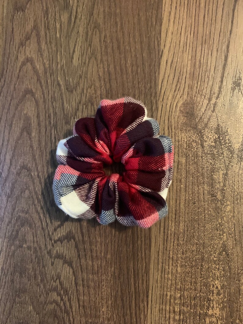Soft Flannel Scrunchie Scrunchies Fall Flannel Scrunchie