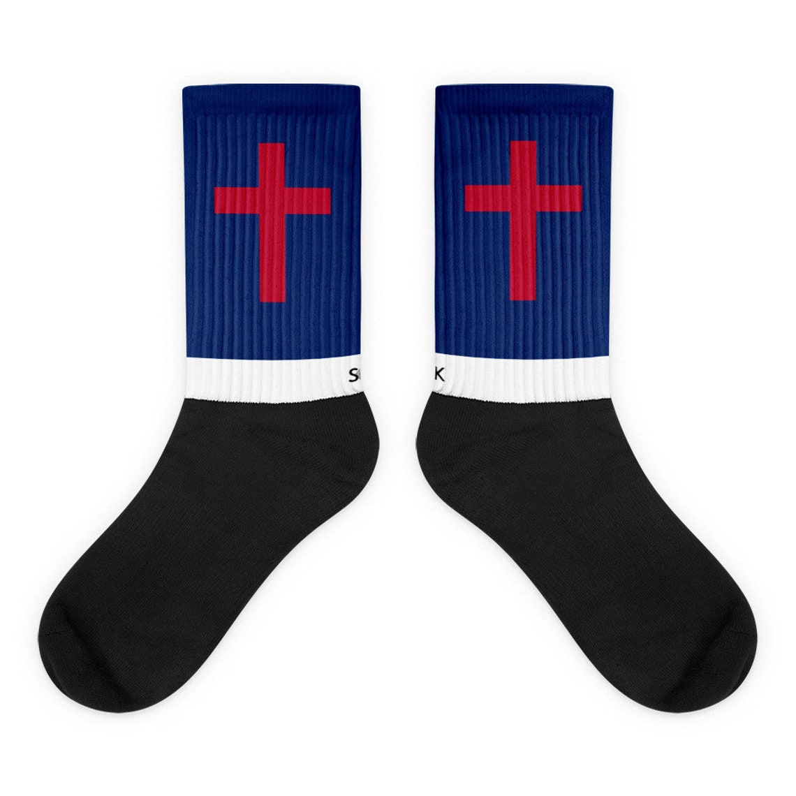 Christian Flag Socks Red Cross with Blue White Men&rsquo;s | Etsy