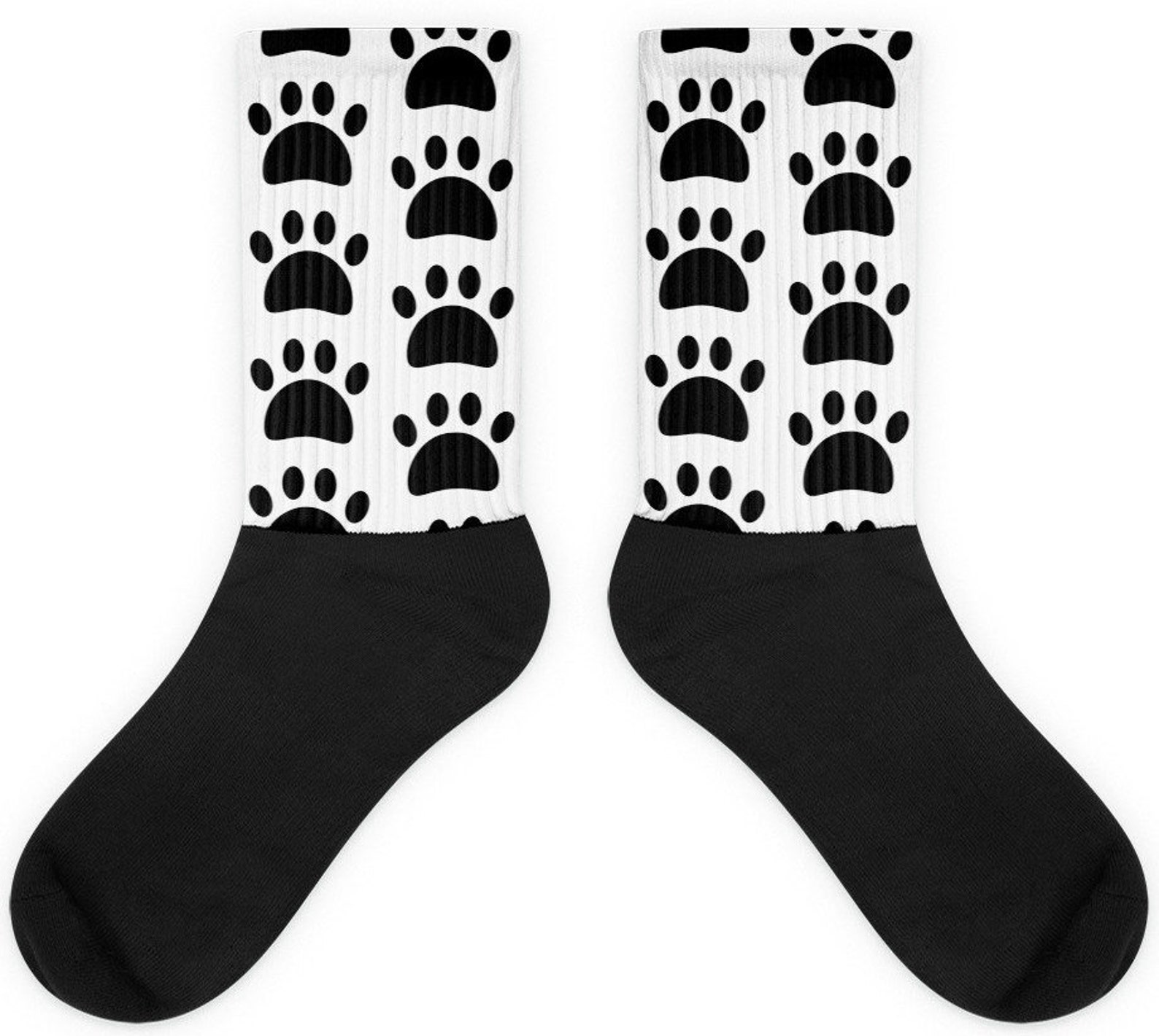 Socks Dog Puppy Paw Style Black Paw print comfortable Etsy