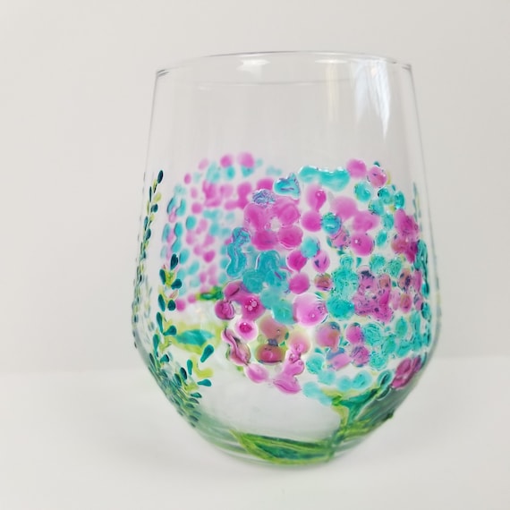 Painted Wine Glasses Housewarming Gift Gift for Her Pretty 