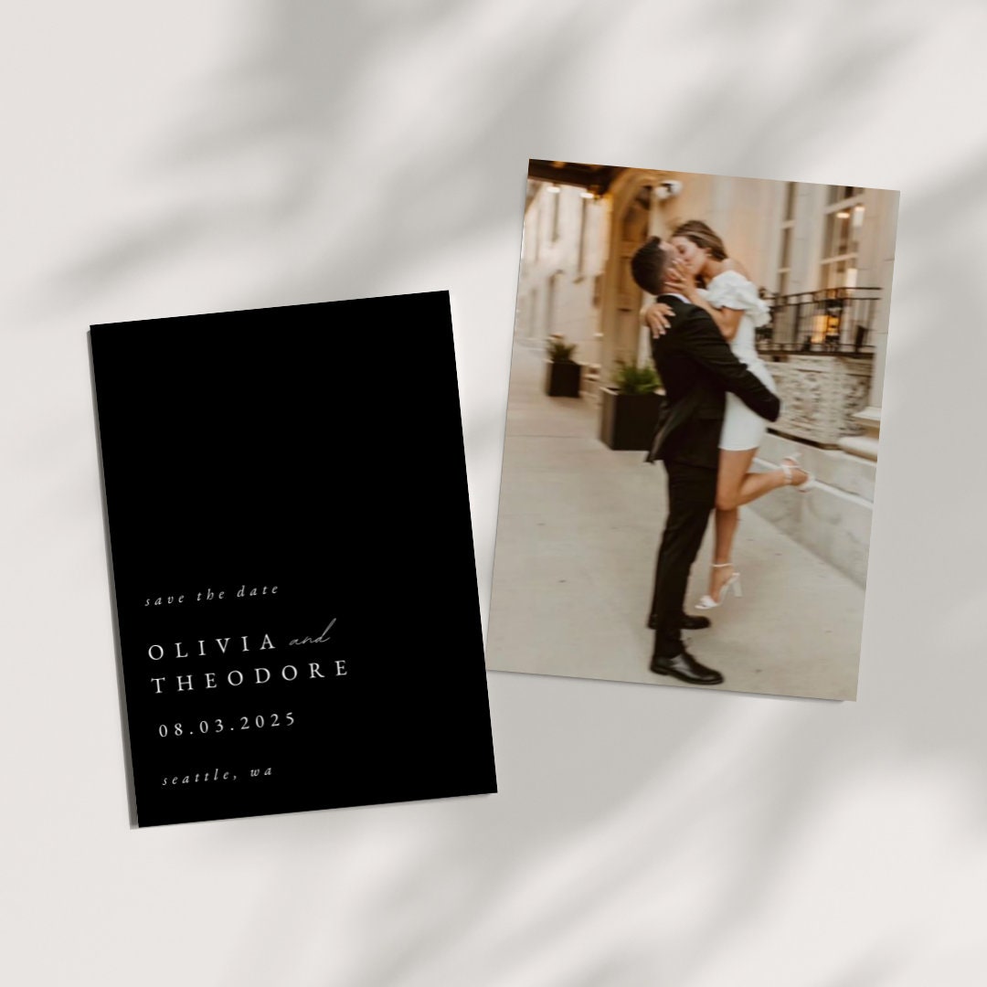 Modern Save the Date Template | Photo Back Save the Date | Timeless ...
