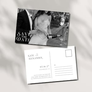 Modelo de Cartão Postal Save The Date | Cartão Postal Minimalista Moderno Save The Date | Modelo Digital de Cartão Postal 6x4 | Modelo Editável Save The Date